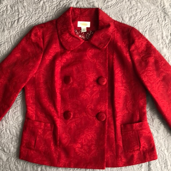 Talbots Red Double Breasted Formal Jacket, Medium - Picture 4 of 16